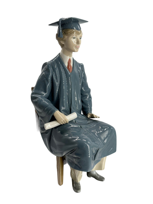 Retired Lladro BOY GRADUATE. Hand Made, Hand Painted  In Spain, Porcelain Figurine,  Mint in Original Box, 11 inch-EZ Jewelry and Decor