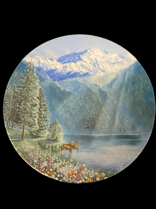 1991 Bradford Exchange - Nature's Legacy Collection - "Winter Peace in Yellowstone Park" by Jean Sias Ltd Ed Collectible PlateVintage Fine China Plate, 8.25”-EZ Jewelry and Decor