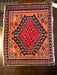 Small Hand Knotted Persian Rug, Bakhtiari Design Small Wool Rug, Orange and Red Rug, 16” x 12.5”-EZ Jewelry and Decor