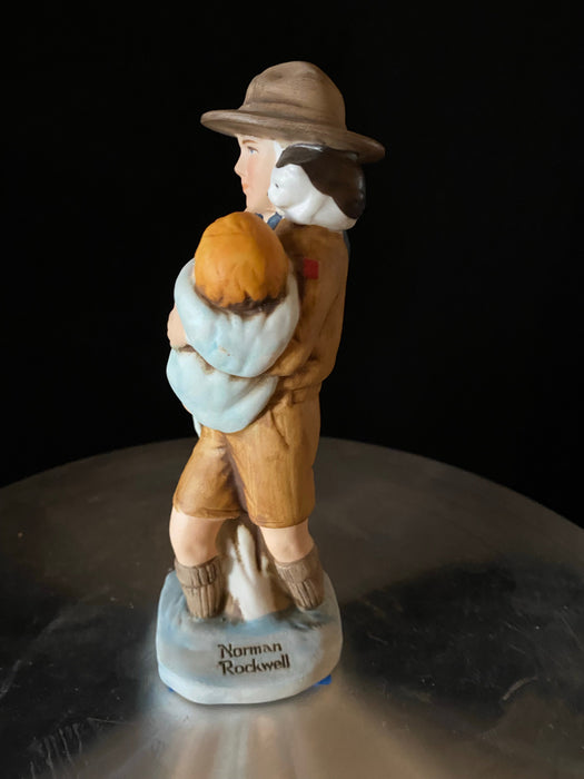 BOY SCOUTS OF AMERICA. "A SCOUT IS HELPFUL." NORMAN ROCKWELL PORCELAIN FIGURINE-EZ Jewelry and Decor