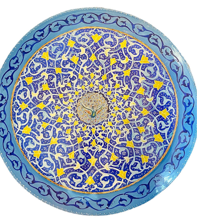 Persian Enamel (Minakari) Wall Décor. Hand Crafted, Hand Painted. Signed, 10”-EZ Jewelry and Decor
