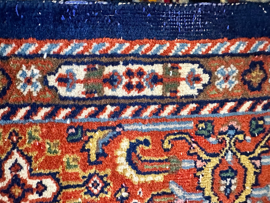 Turkish Hand Knotted Wool Rug,  Red , Beige, Blue Rug. 8’ x 5’.7’’-EZ Jewelry and Decor