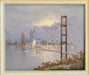 V. Farman, Golden Gate, Framed Original oil painting, 25” x 29.5”-EZ Jewelry and Decor