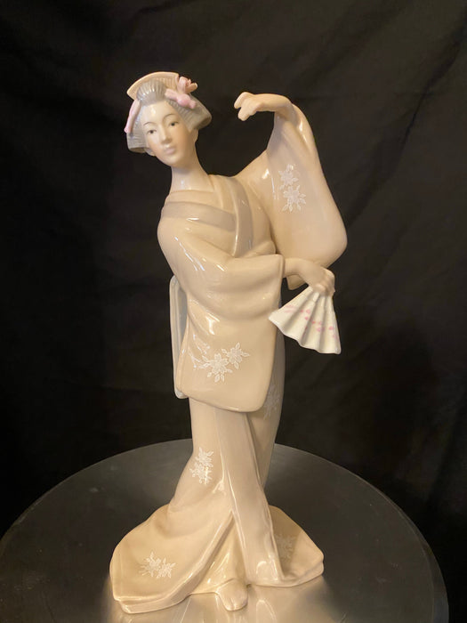 White Japanese Porcelain Geisha Figurine- 12 x 5.25”-EZ Jewelry and Decor