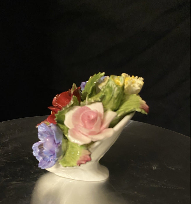 Vintage Aynsley Collectible Flower Baskets June and September - Hand Modelled, Hand Painted Bone China- Fine Bone China-EZ Jewelry and Decor