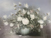Grassy, White Flowers, Original Oil Painting, Framed, 37” x 25.5”-EZ Jewelry and Decor