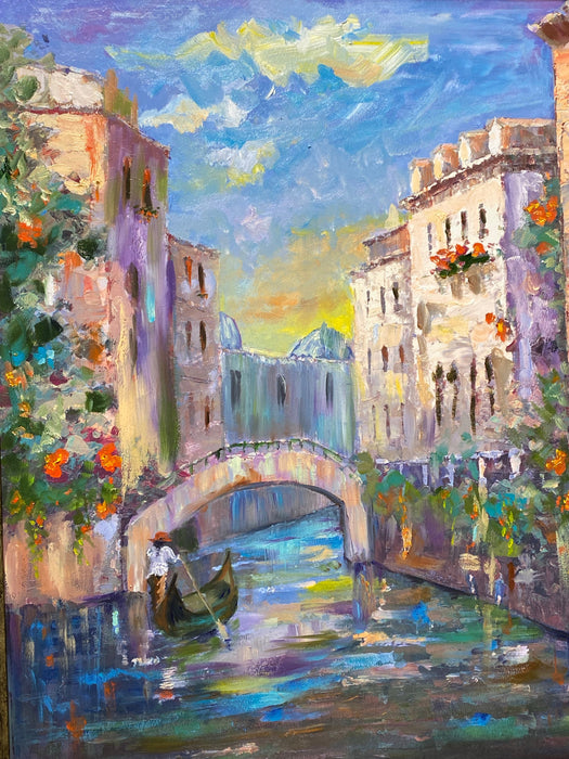 Roya Mansourkhani, A Sunny Day at Annecy, Original Oil Painting.-EZ Jewelry and Decor