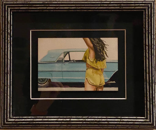 Framed T-Bird Watercolor 9.5"x11.5"-EZ Jewelry and Decor