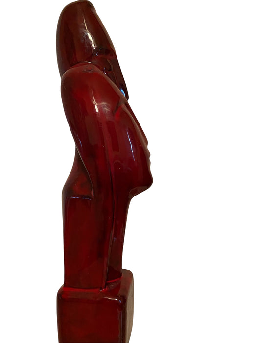 Modern Lovers Figurines, Ceramic Abstract statue 13” T, Vintage-EZ Jewelry and Decor