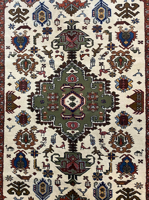 1960 Mint Hand Knotted Persian Heriz Rug, Wool , 9'8" X 6’6"-EZ Jewelry and Decor