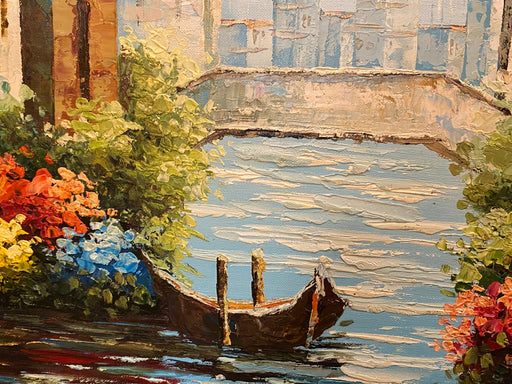 Taylor,Original Oil Painting ,House And  Boat-EZ Jewelry and Decor