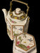 Vintage Oriental Porcelain Teapot & Jar, Hand Painted Teapot 6.75”, Jar 4”-EZ Jewelry and Decor
