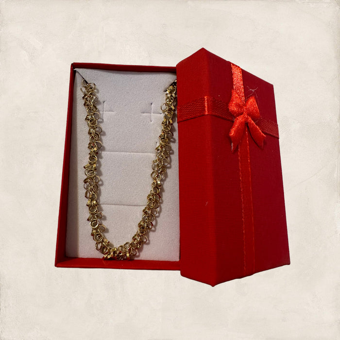 Unique Stunning Sterling Silver Hand Made Necklace. 1gold Plated 18in Come In Gift Box, Vintage-EZ Jewelry and Decor