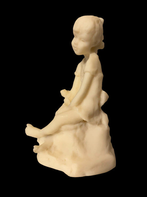 Vintage Avondale “Melissa” Little Girl Figurine. Hand Crafted, Crushed Glass, Signed.  5.5” T-EZ Jewelry and Decor