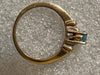 Stunning 10k Gold Ring With Aquamarine Gemstone With Lab Diamond Accents. Wedding Ring , Engagement Ring Size 6.25, Vintage.-EZ Jewelry and Decor