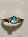 Stunning 10k Gold Ring With Aquamarine Gemstone With Lab Diamond Accents. Wedding Ring , Engagement Ring Size 6.25, Vintage.-EZ Jewelry and Decor